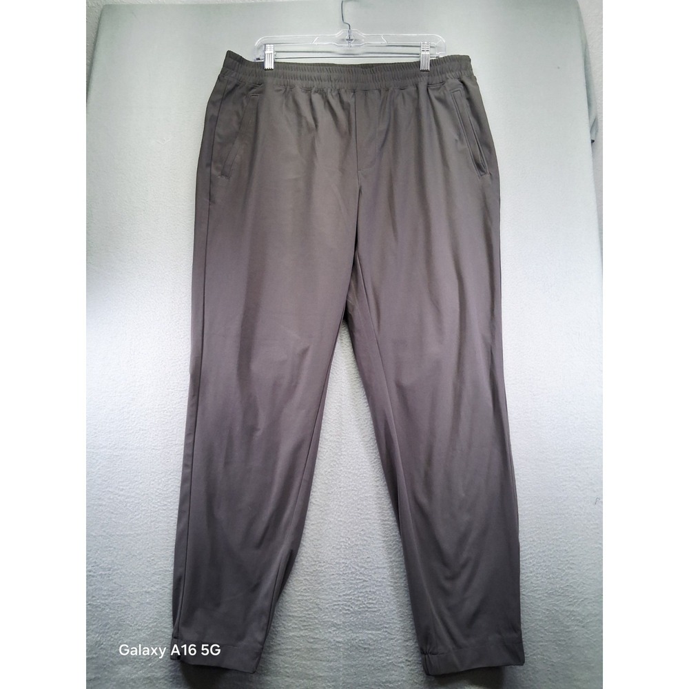 FLX Men Black Joggers Black Pockets Stretchy Waist Size Large